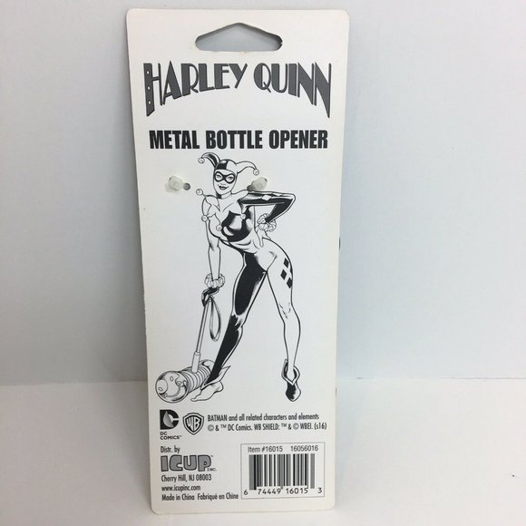 Harley Quinn Metal Bottle Opener DC Comics Batman 5" Superheroes Villains Icup - Picture 2 of 12